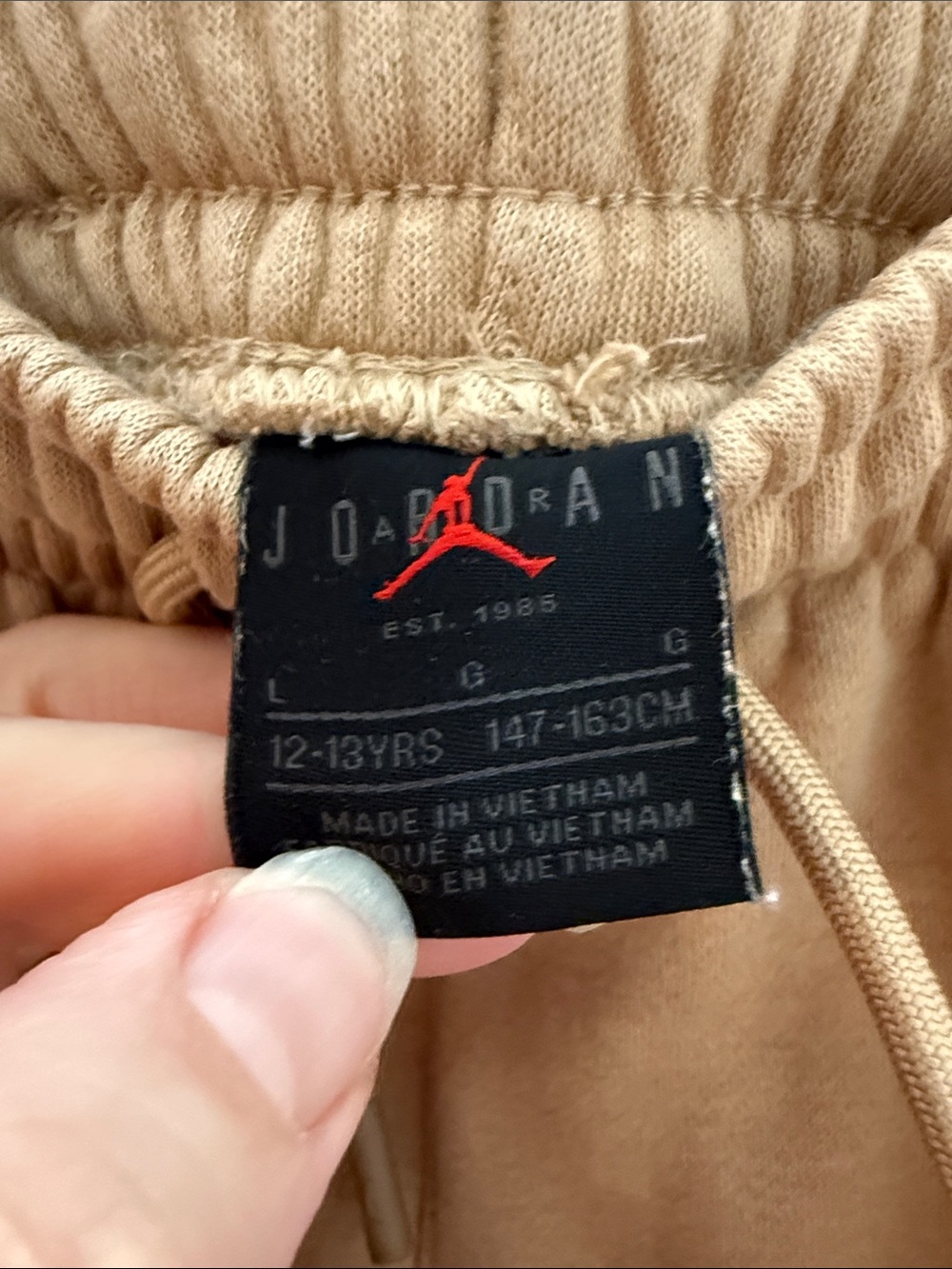 Jordan Kids Brown Tan Sweatpants with White Jumpman - Picture 3 of 4
